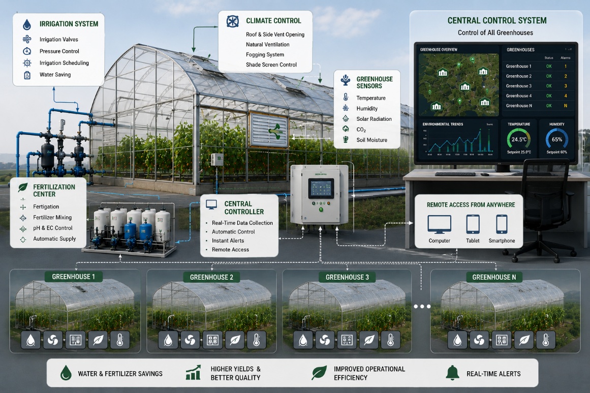Integrated greenhouse automation and control system